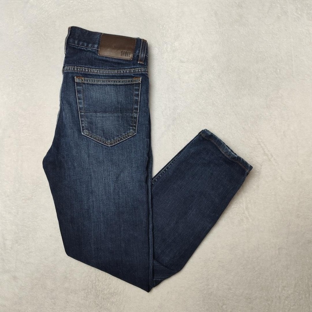 Spoke Jeans Mens 30x28 Blue Slim Build A Denim Stretch Pockets Dark Wash Work